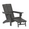 Flash Furniture Gray Adirondack Chair with Ottoman and Cupholder LE-HMP-1045-110-GY-GG - alternate 5